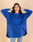 Back & Forth Melton Top - Royal Blue