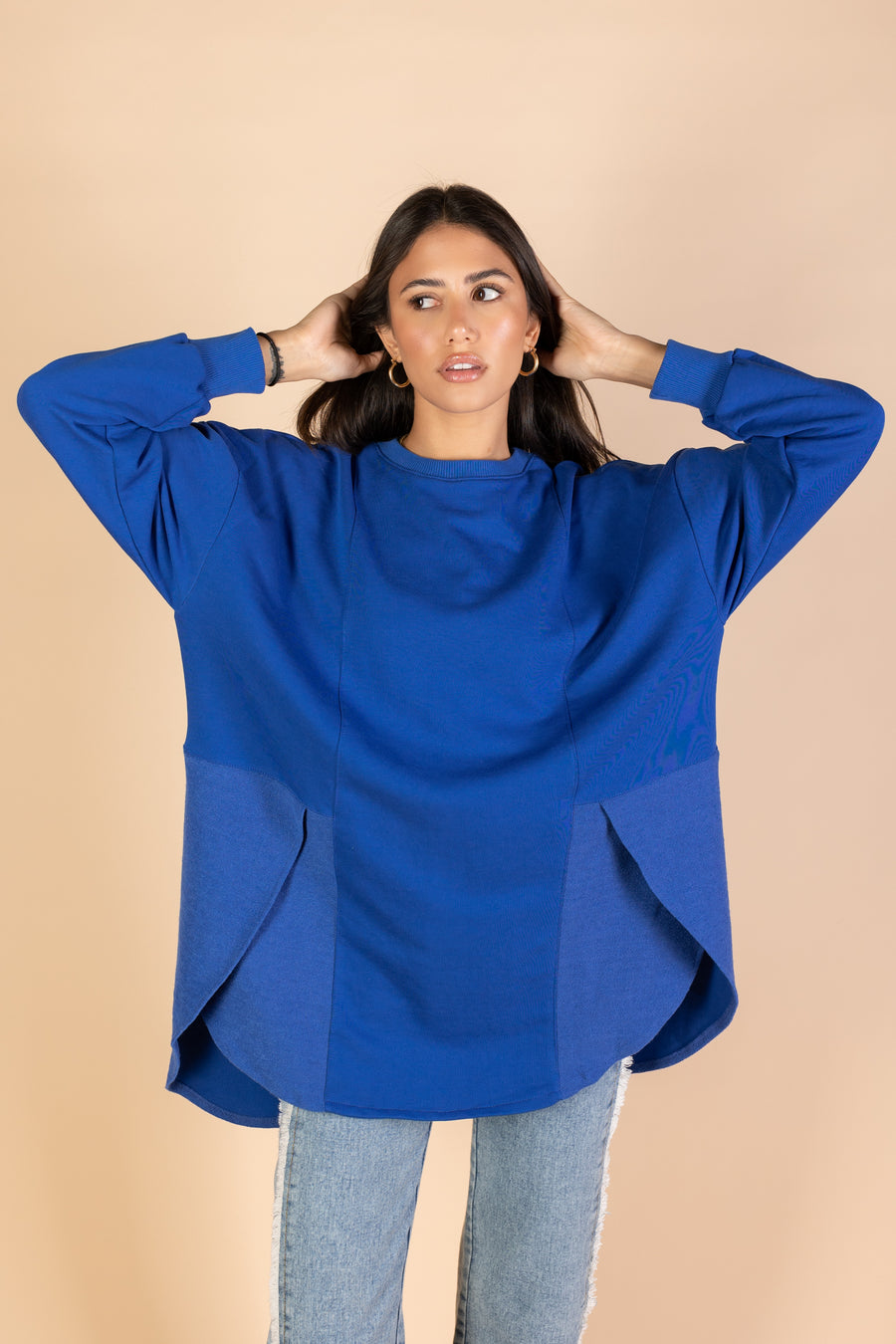 Back & Forth Melton Top - Royal Blue