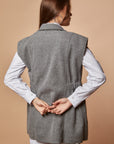 Grey Long Wool Waistcoat