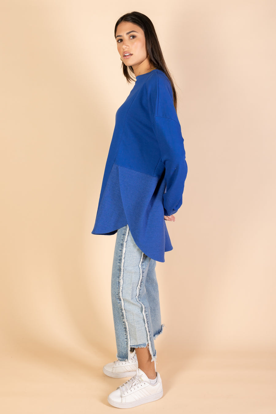 Back & Forth Melton Top - Royal Blue