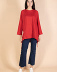 Oversized Drawstring T-shirt - Red