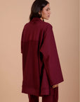 Burgundy Melton Cardigan