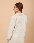 Beige Linen & Crochet shirt