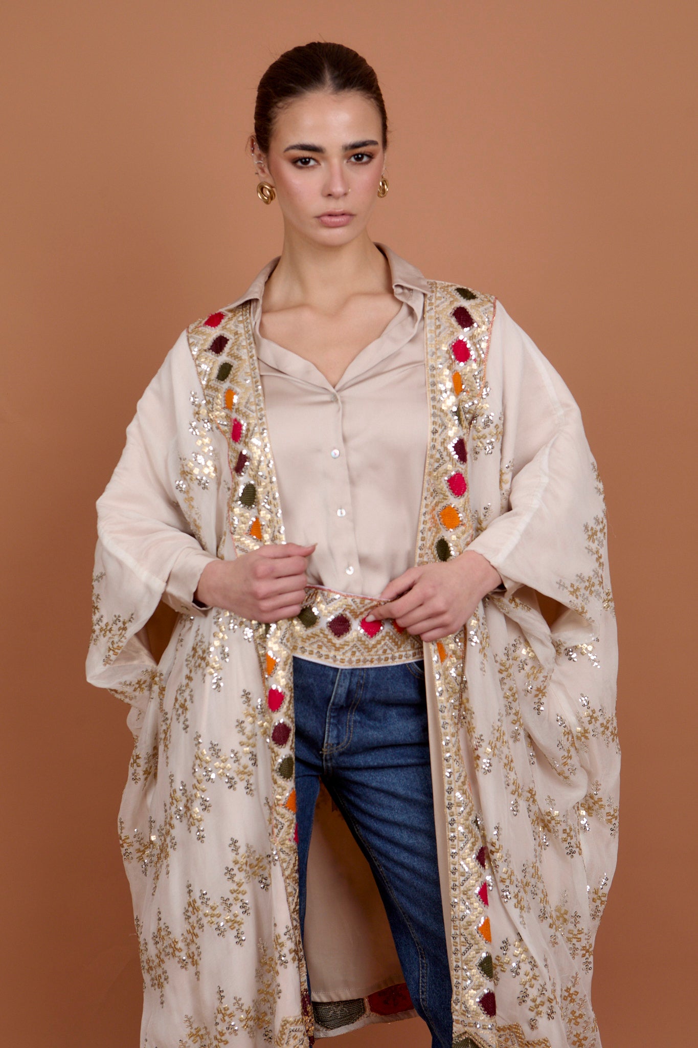 Halo - White coated Kimono + Belt