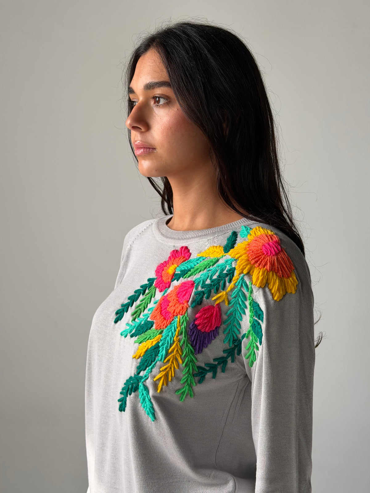 Floral Embroidery knitwear Top