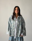 Denim shirt embelished shells- Blue