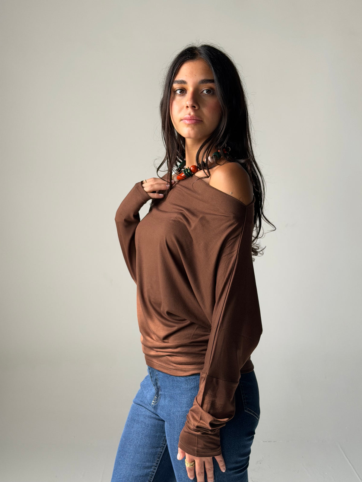 Draped Top - Brown