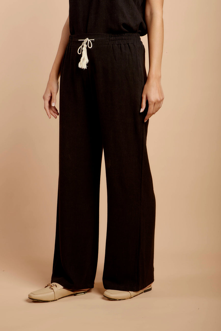 Black Soft Linen Pants