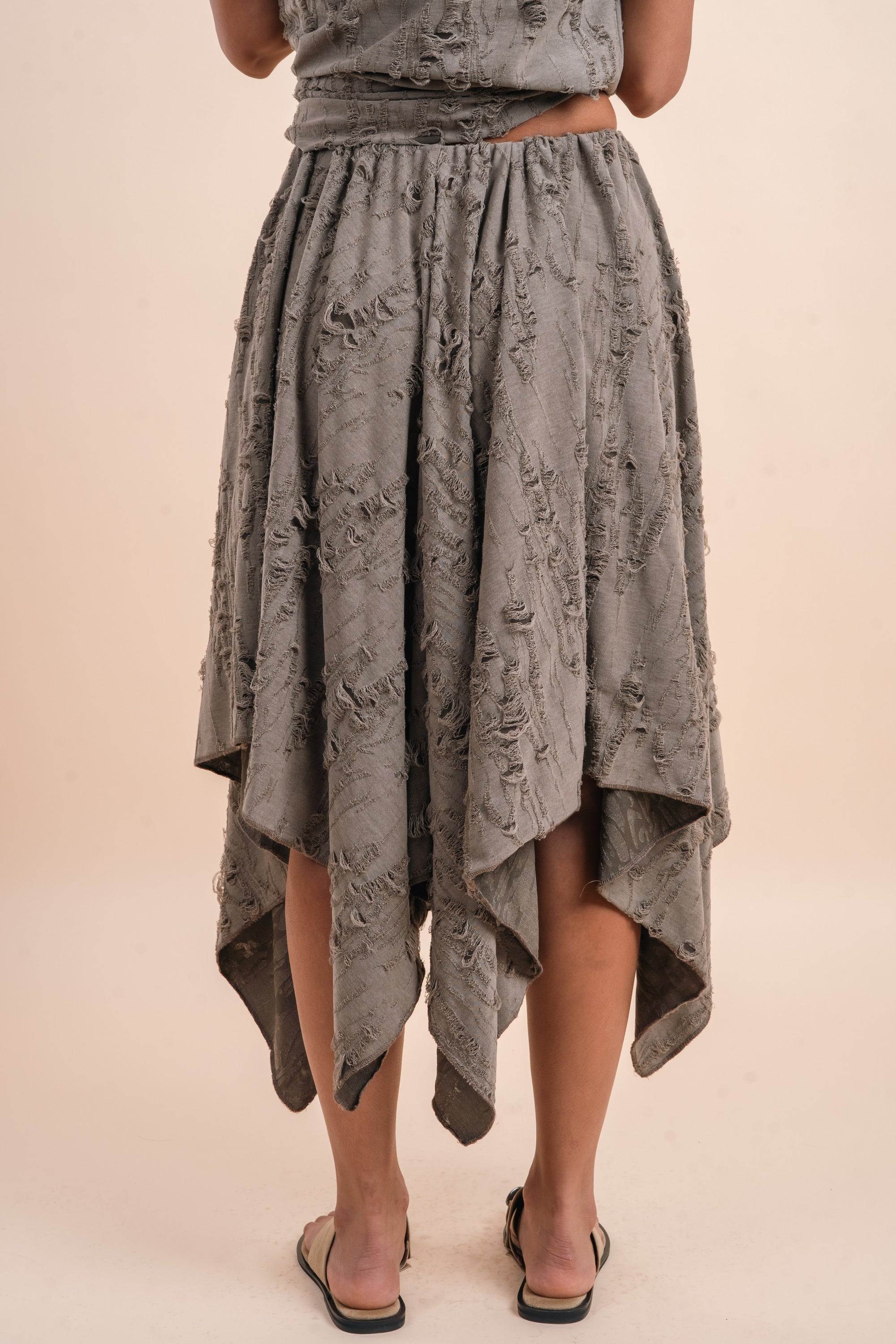 Flowing Midi Skirt - Grey