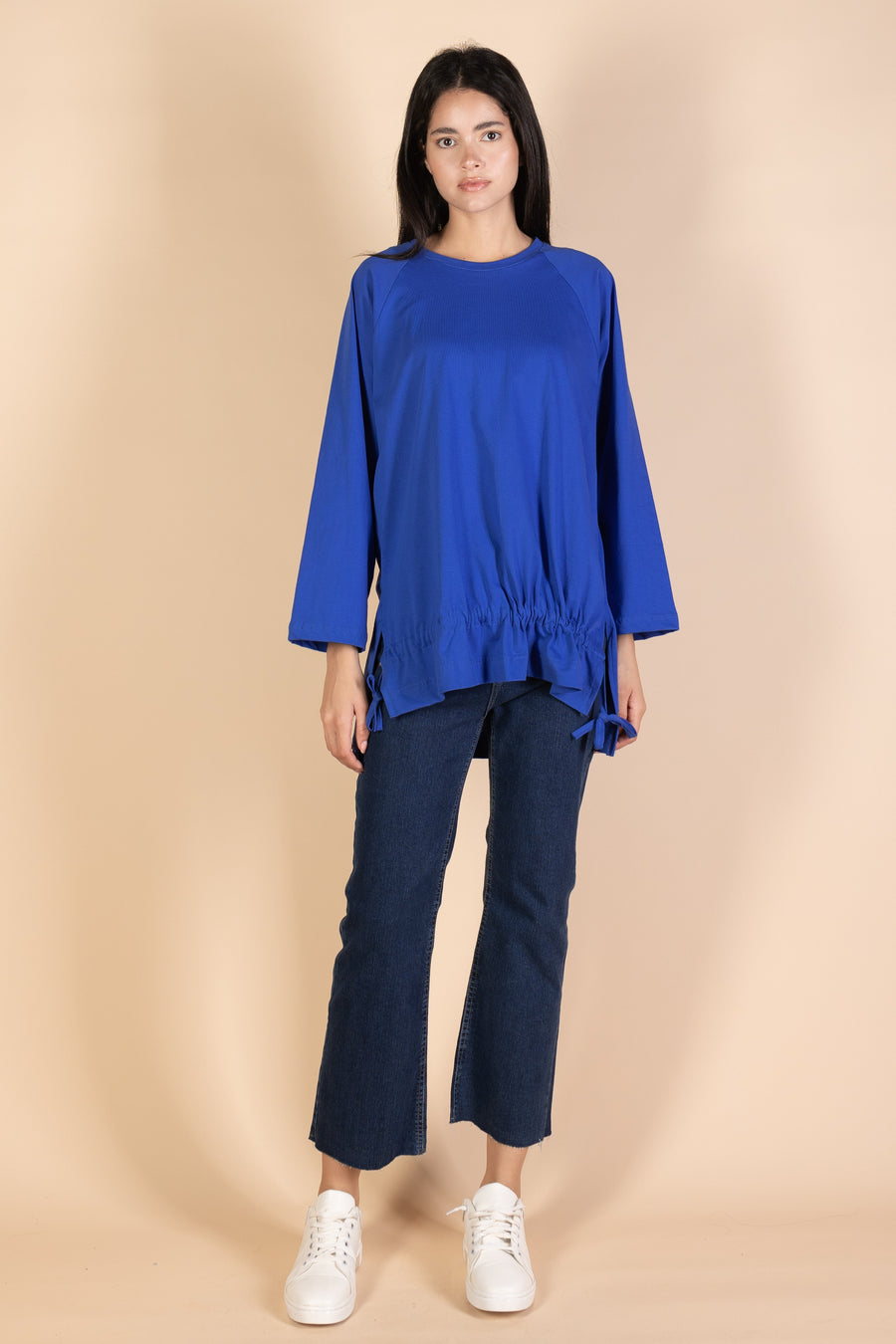 Oversized Drawstring T-shirt - Royal Blue