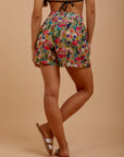 Floral chiffon shorts