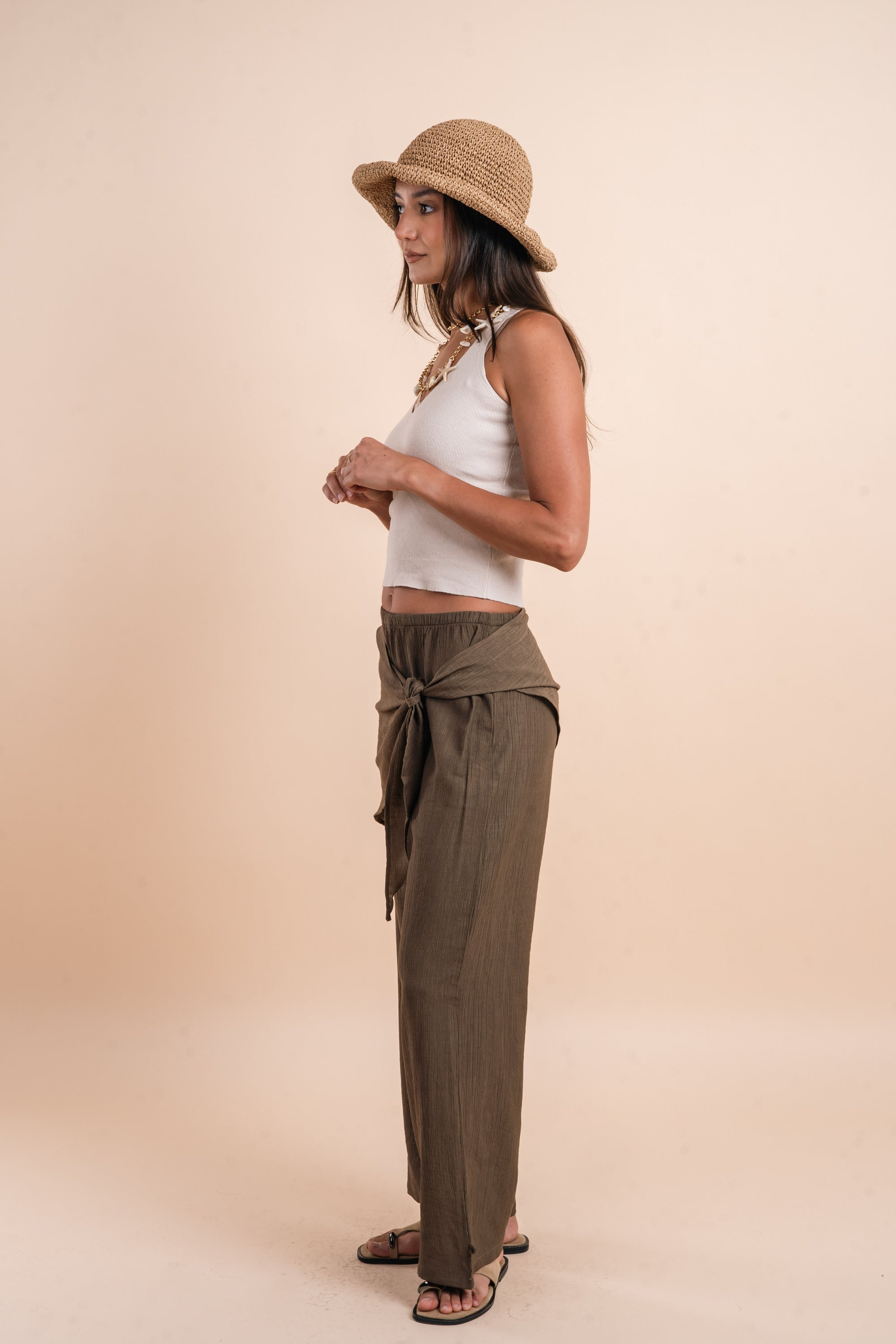 Scarf Pants - café