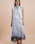 Grading blue/grey skirt embro