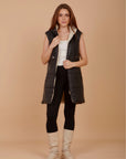 ( Restoking ) Long on the Go double face puffer Vest - Black