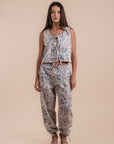 Floral print Pants + Vest Set