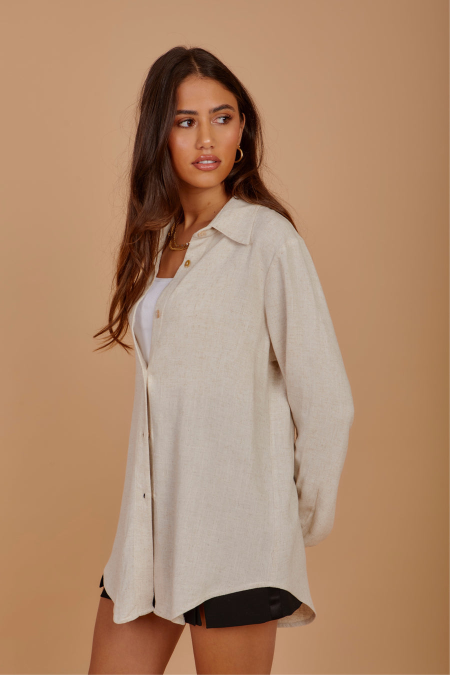 Light Beige Soft Linen Shirt