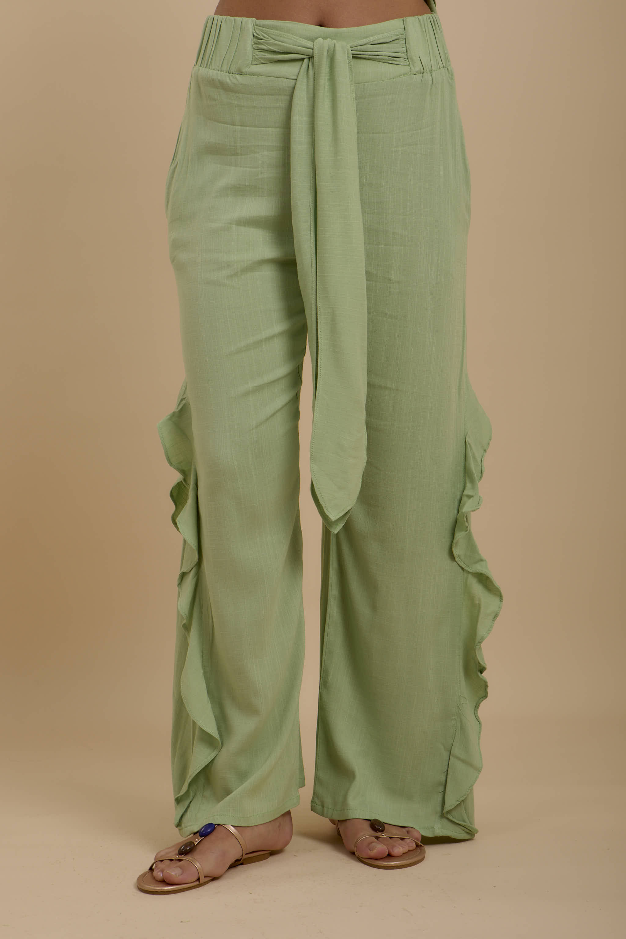 Mint side ruffles Pants – nahlaelalfydesigns