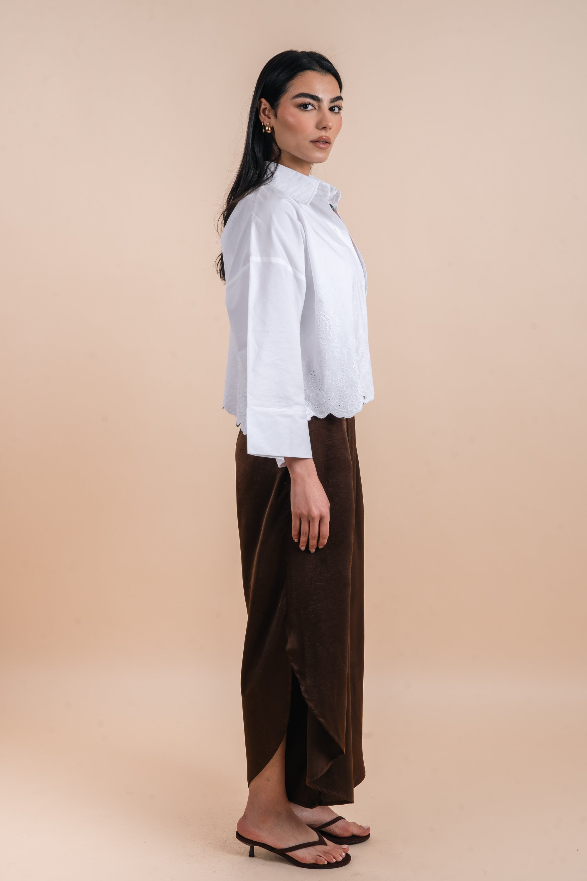 Flowing Pants with vents - café