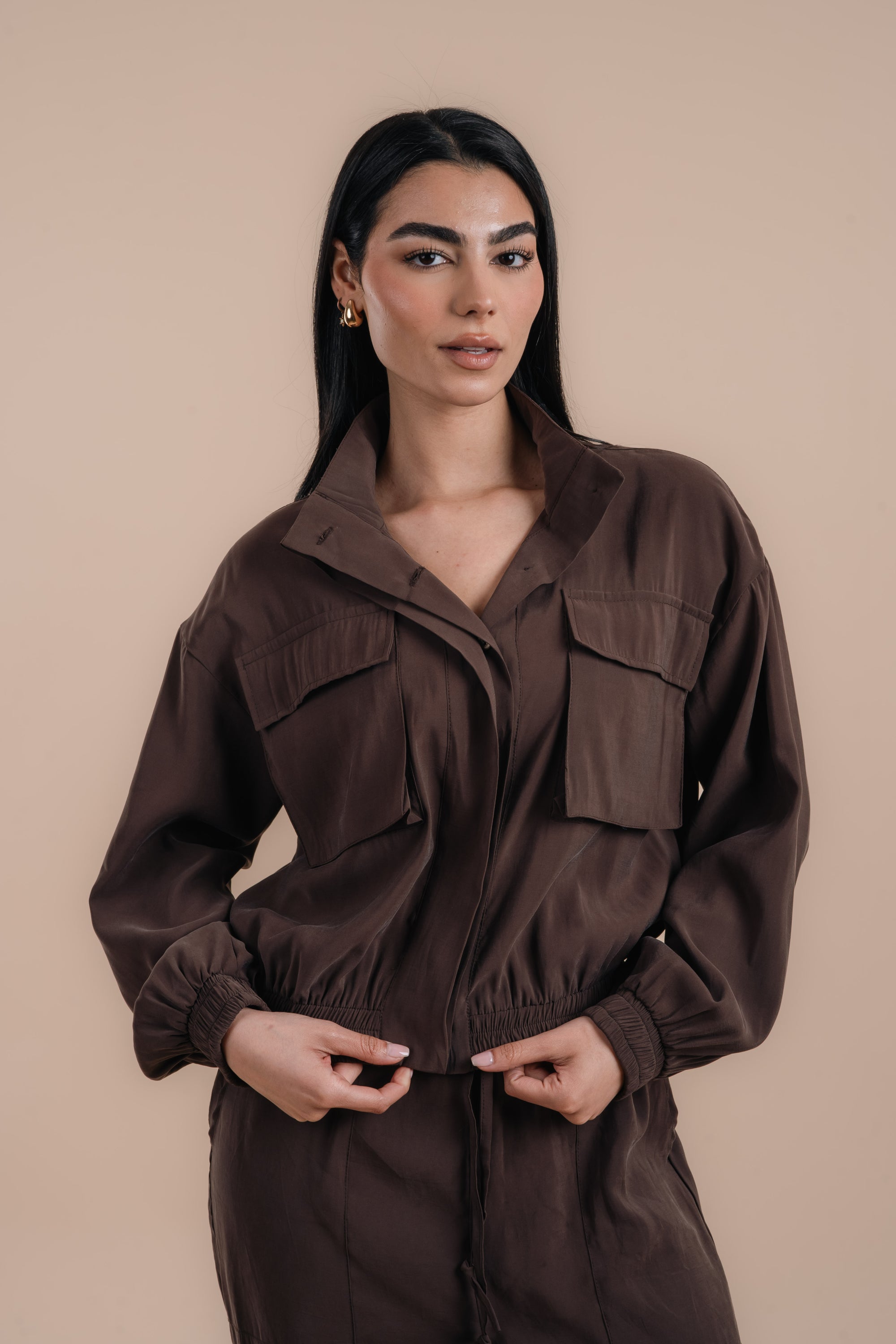 Peach skin brown set
