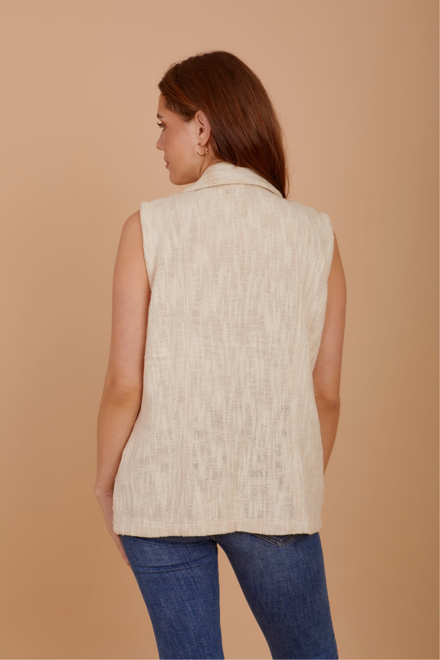 Embroiderd Tweed Beige vest