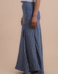 Blue stripes asymmetrical skirt