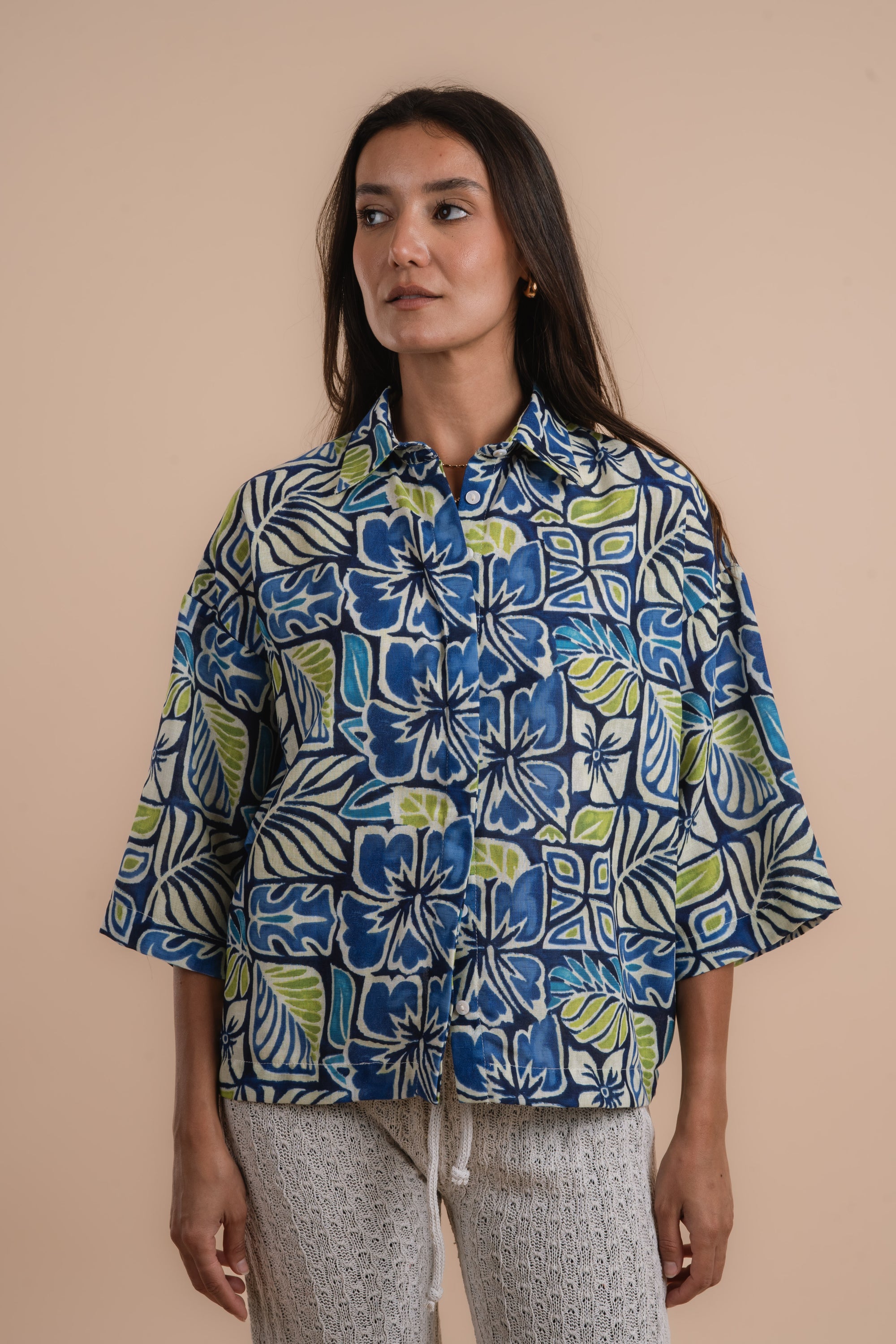 Blue Floral shirt
