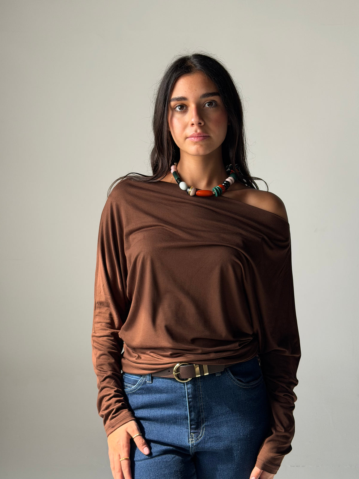 Draped Top - Brown