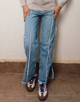 Blue Fringes - Boyfriend Jeans