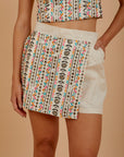 Asymmetrical Multicolor Embro skorts