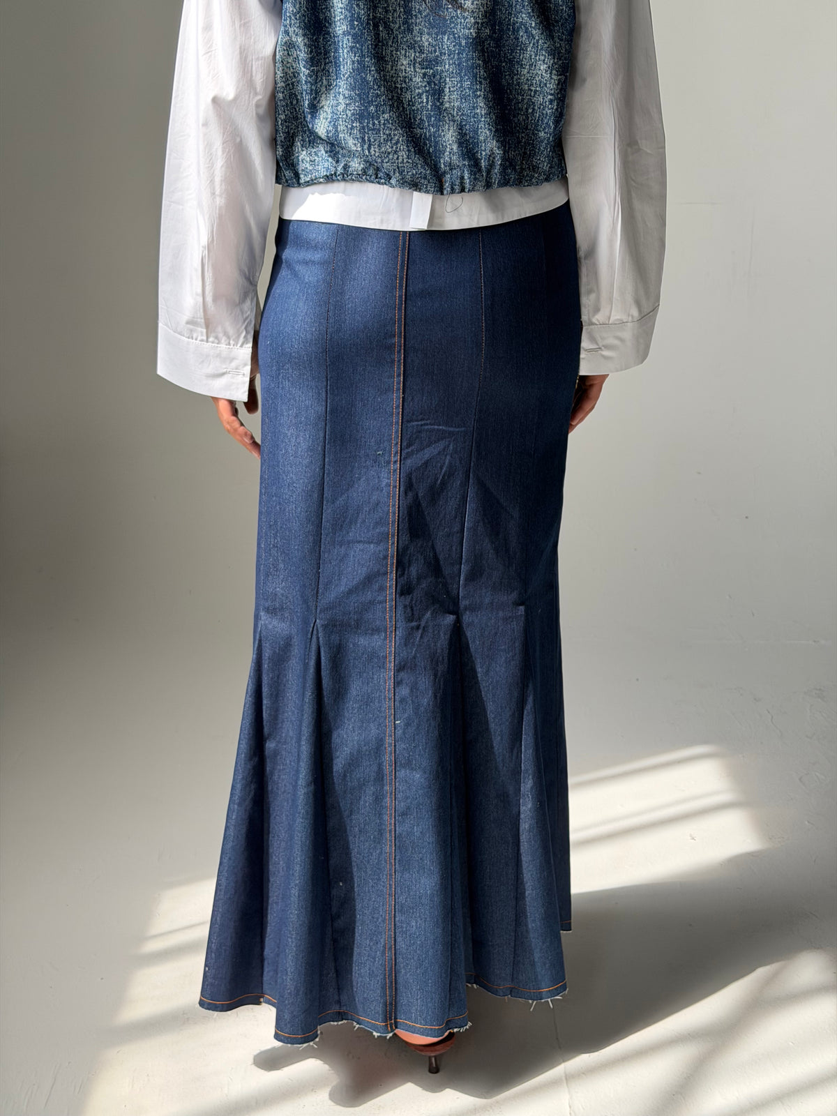 Long Denim skirt - Navy