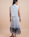 Grading blue/grey skirt embro