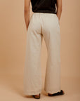 Linen Black Palms Pants - Coated