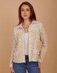 Pastels embroidered tweed jacket