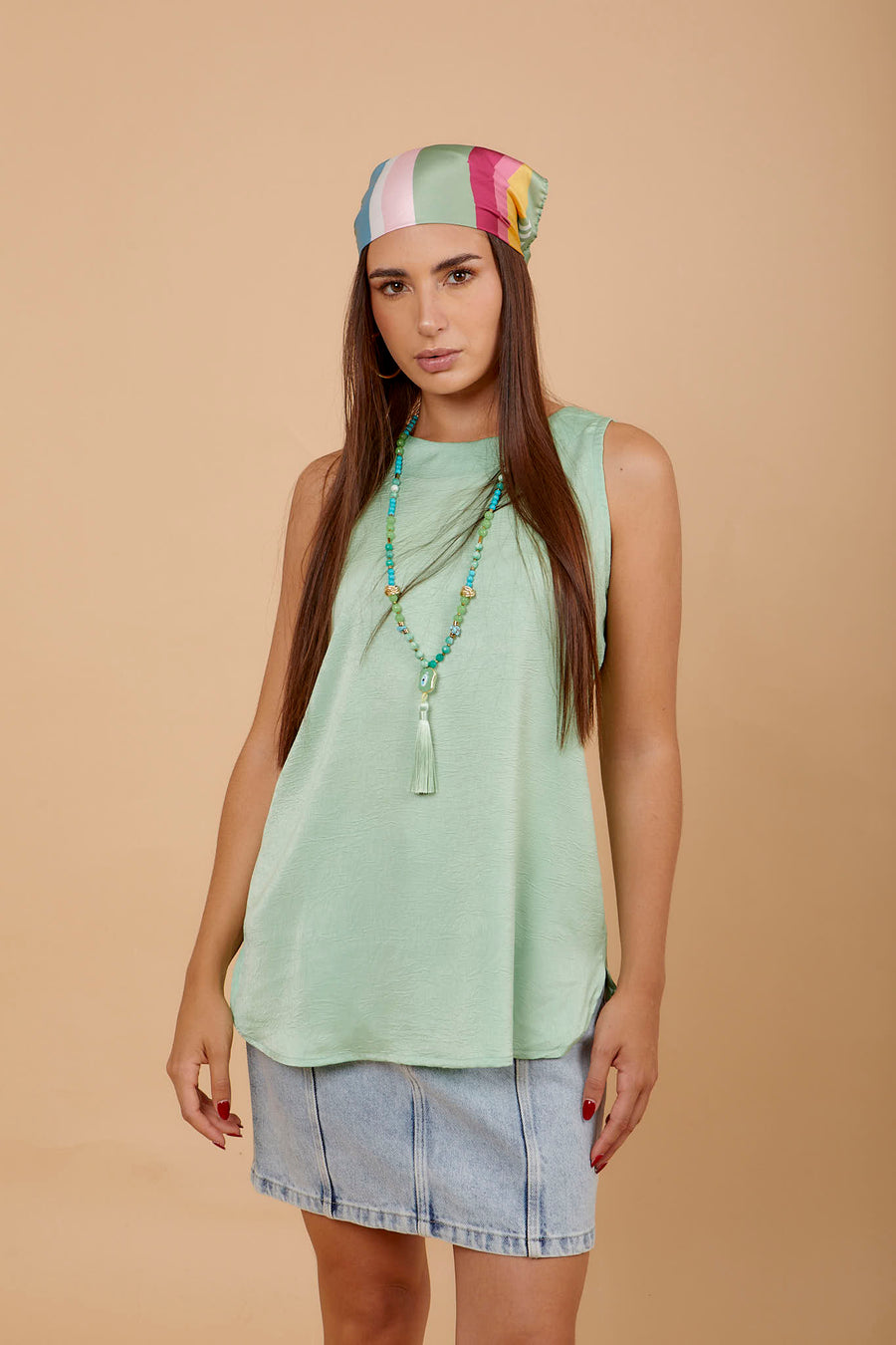 Light green airflow Sleeveless top