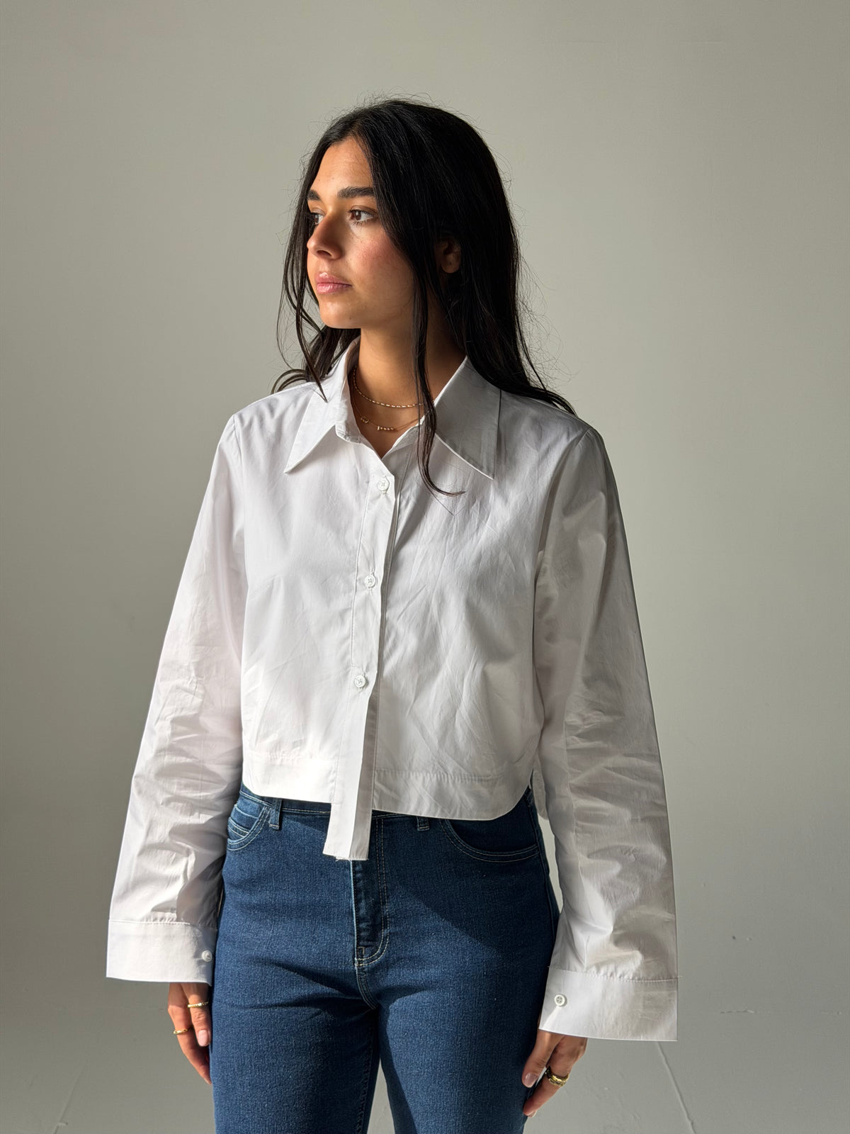 Cropped White Shirt