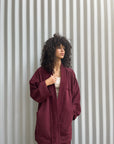 Burgundy Melton Cardigan