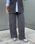 Grey stripes & embro wool Pants