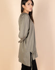 Oversized Drawstring T-shirt - Olive