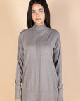 Grey High Neck Knit Pullover