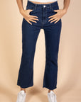 Ankle Length - Flare Jeans - Dark Blue