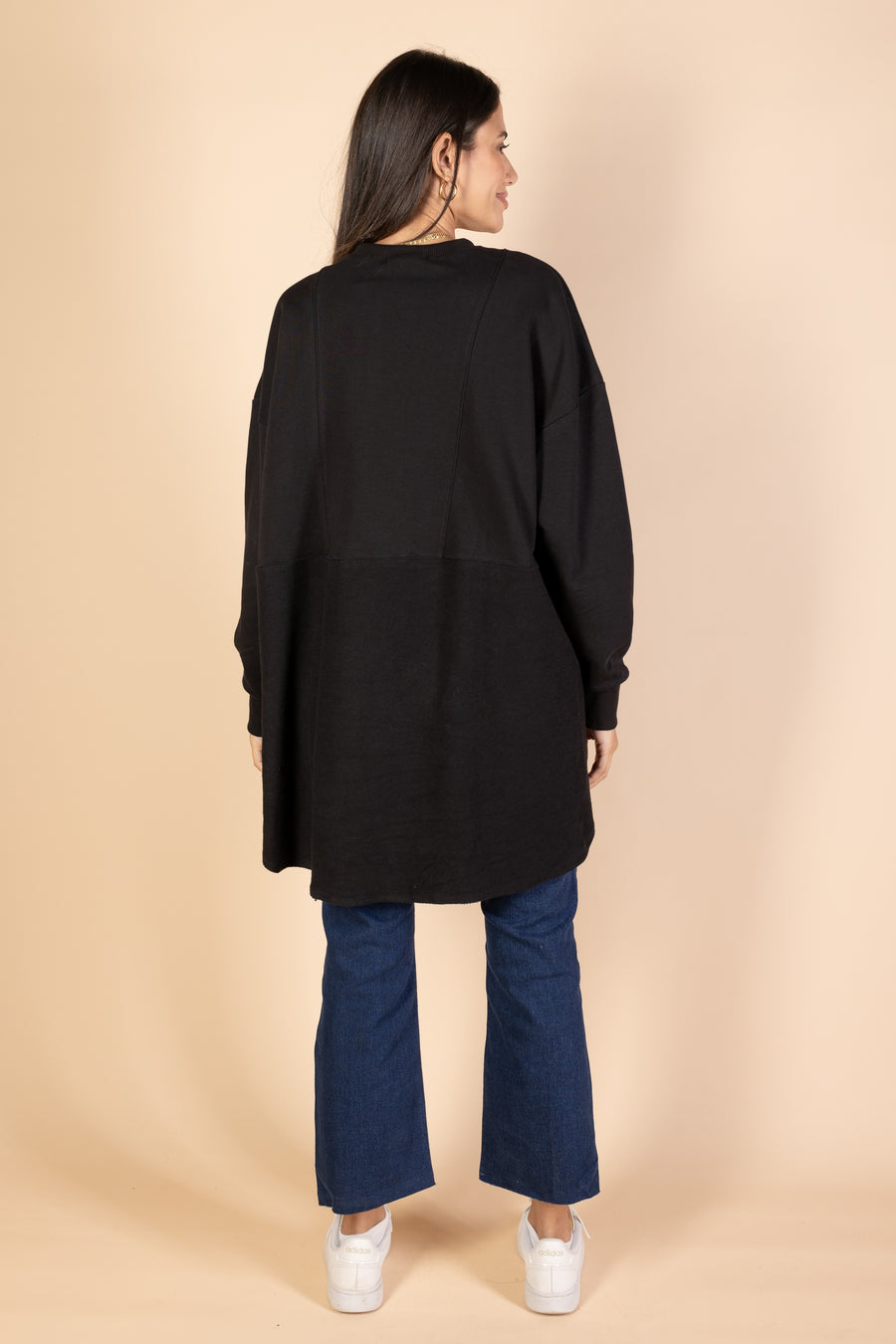 Back & Forth Melton Top - Black