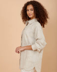 Beige silver shimmer Waves Shirt