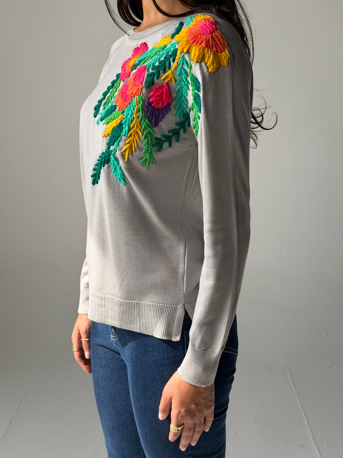 Floral Embroidery knitwear Top