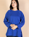 Oversized Drawstring T-shirt - Royal Blue