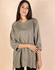 Oversized Drawstring T-shirt - Olive