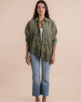 Asymmetric cotton shirt - Olive