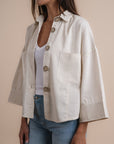 Beige Linen Shirt - Pockets