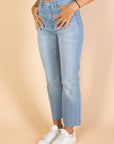 Ankle Length - Flare Jeans - Light Blue