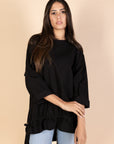 Oversized Drawstring T-shirt - Black