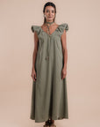 Puff sleeve Dress - Olive